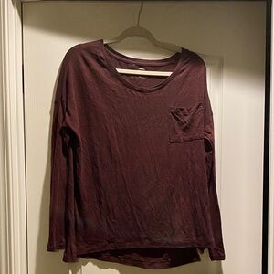 Old Navy Deep Burgundy Long Sleeve Tee
